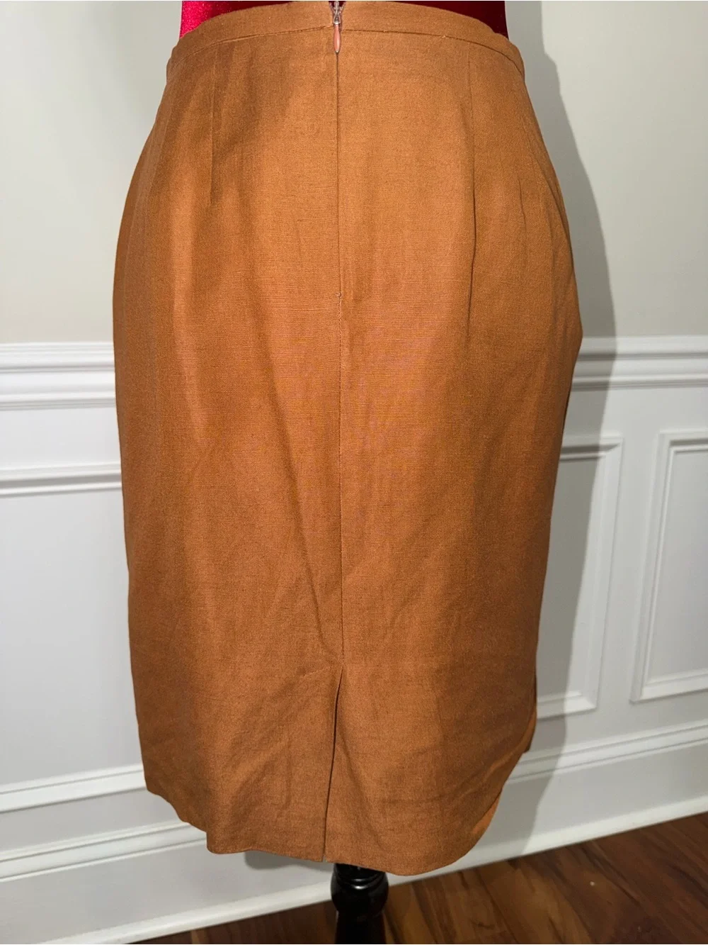Vintage Amanda Fielding Petites Linen-Blend Skirt Suit - Toffee Brown 4P/10P Mix